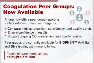 Coagulation Peer Groups Available
