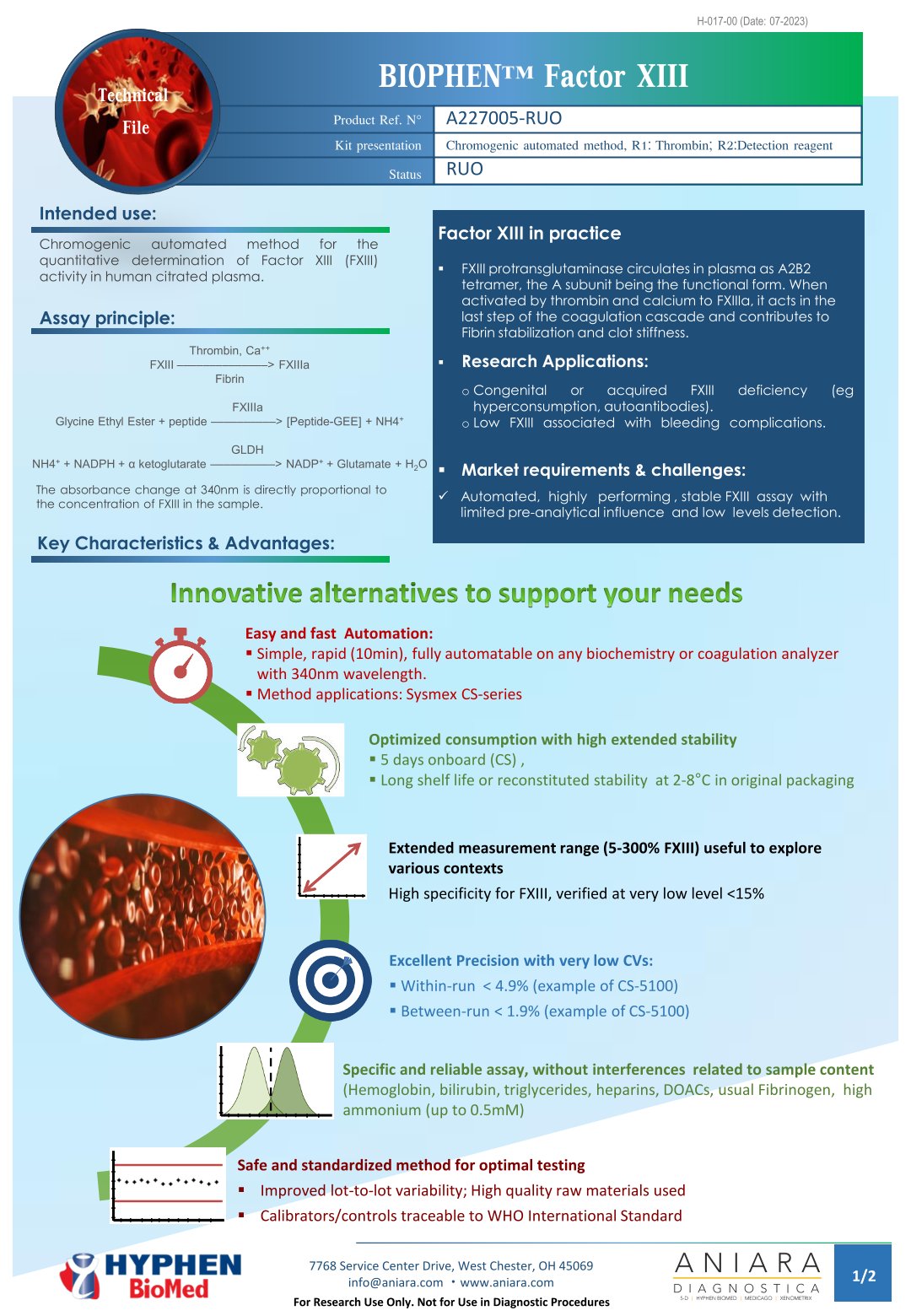 BIOPHEN Factor XIII Technical File