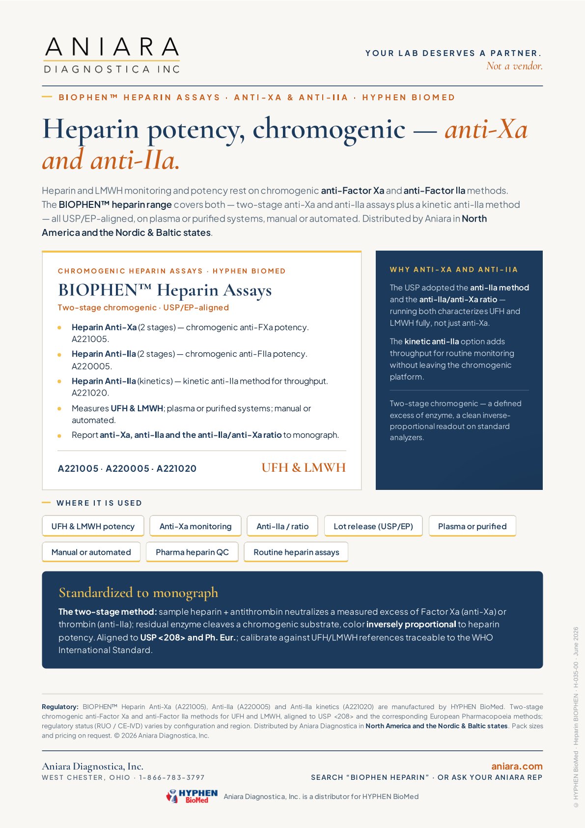 BIOPHEN Heparin Anti-Xa / Anti-IIa Flyer