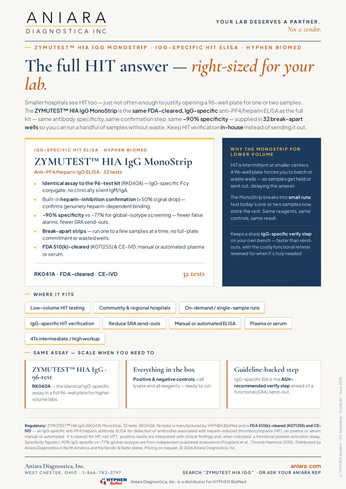 ZYMUTEST HIA MonoStrip IgG Flyer